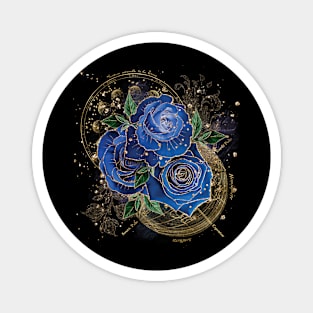 Girly collage - midnight blue, feminine design Magnet